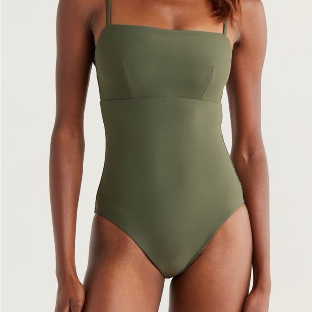 BONDI BORN Olive Green One-Piece Swimsuit